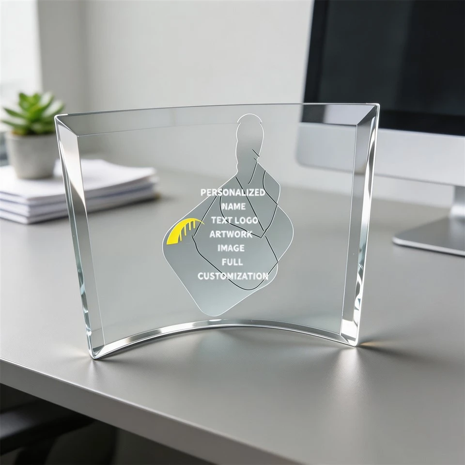 Hajlított UV Print Crystal Plaque