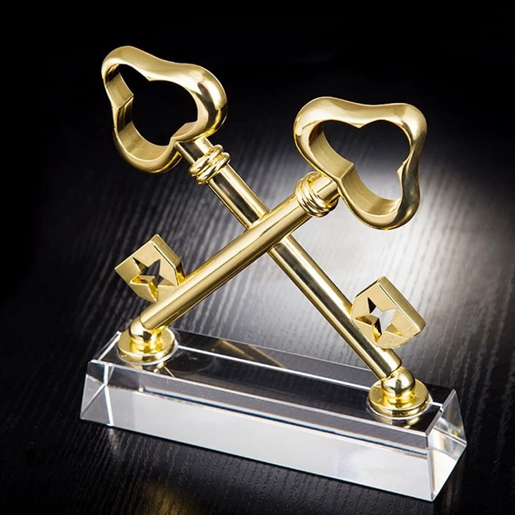 Golden Key Engraved Metal Award