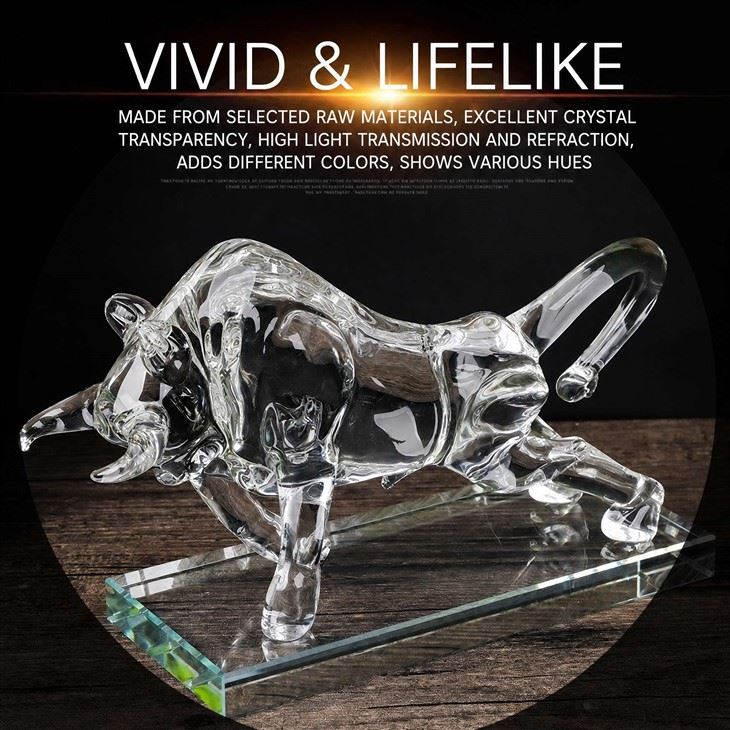 3D Sculpture Crystal Bull Ornaments