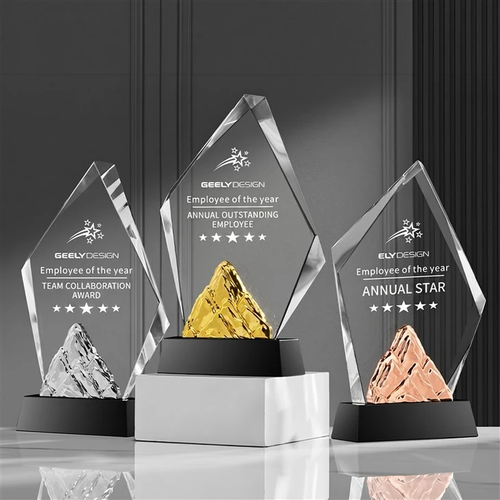Personalized Employee Crystal Recognition Trophy