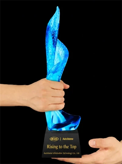 Személyre szabott, kézzel készített Blue Liuli díj trófea