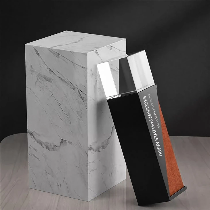 Solid Wood Metal Crystal Trophy