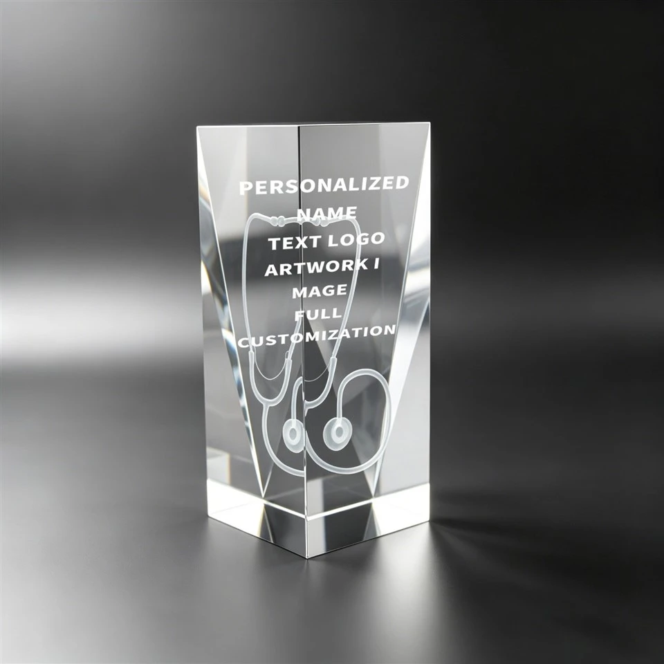 Personalized Crystal Stethoscope Trophy Medical Award best
