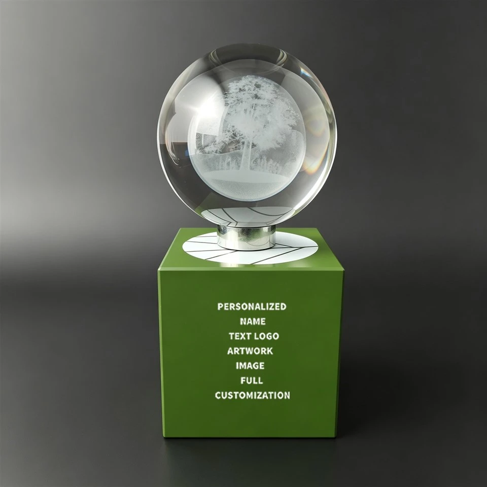 Premium Crystal Ball Green Base Award suppliers