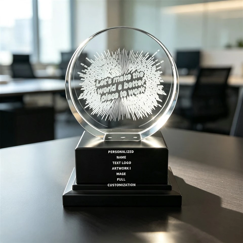 Kerek Gyűrű Fekete Világos Base Crystal Plaque